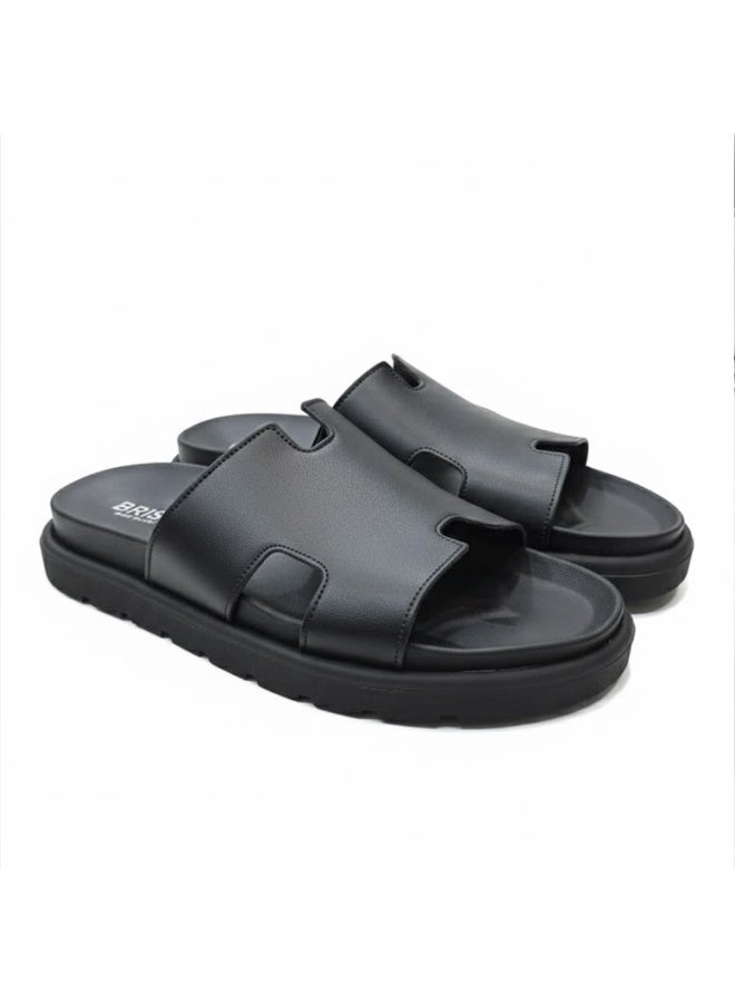 Stylish men's slippers with a modern and comfortable design – genuine leather and non-slip orthopedic sole, available in various sizes and colors. - Image 5